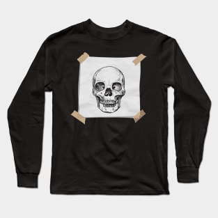 Skull on paper design Long Sleeve T-Shirt